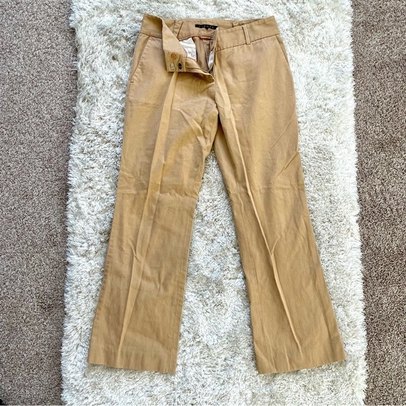 Theory Camel Pinstripe Wide Flare Bootcut Trousers Y2K - Picture 2 of 13